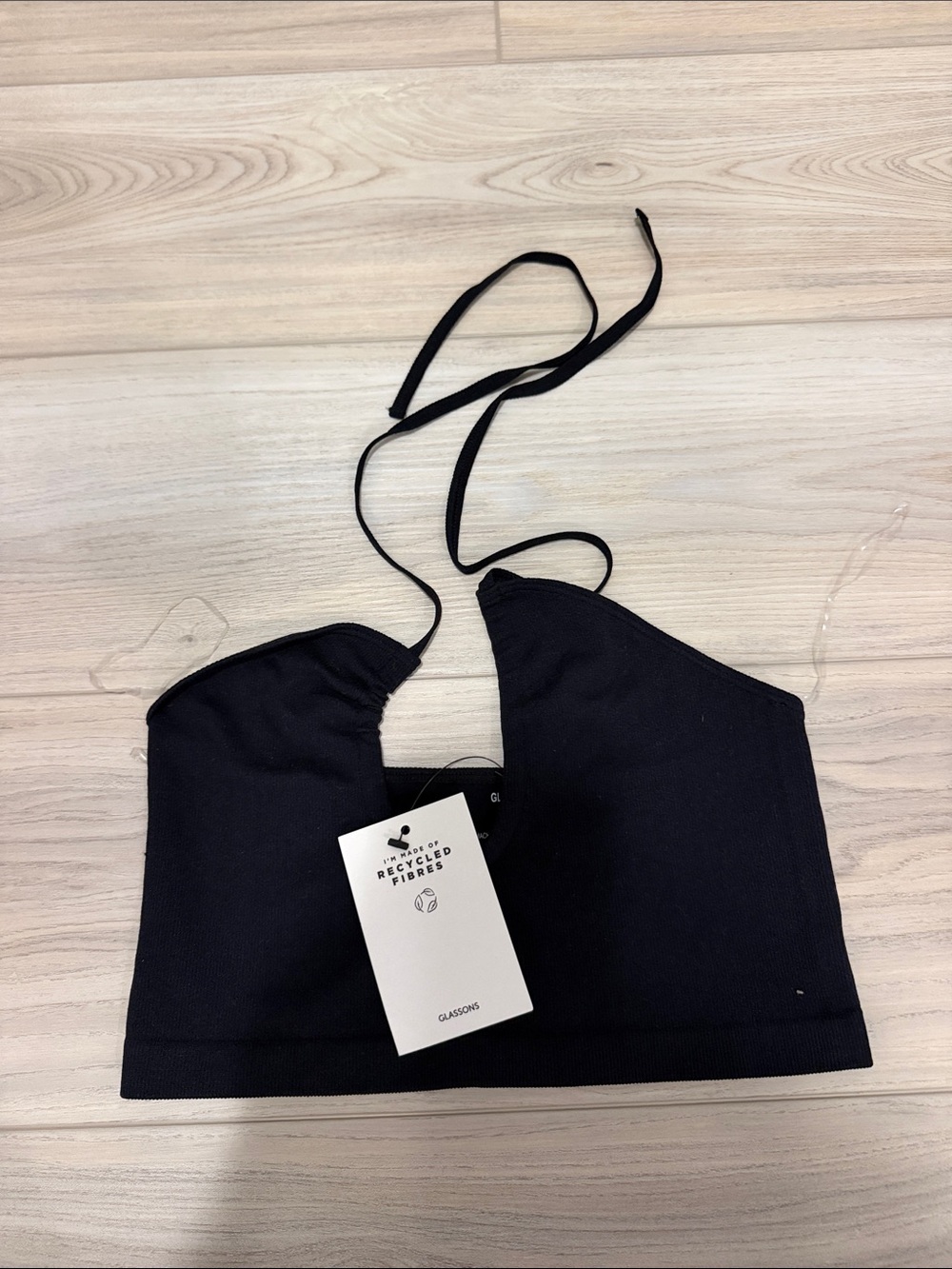 Glassons Black Halter Bralette Top